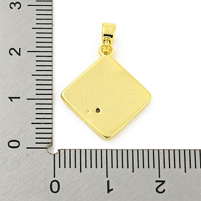 Brass Micro Pave Clear Cubic Zirconia Pendants KK-P263-04A-G-1