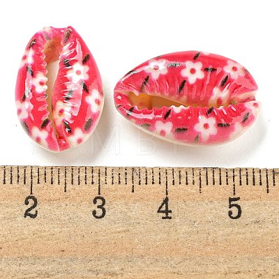 Printed Natural Shell Beads BSHE-G037-01C-1