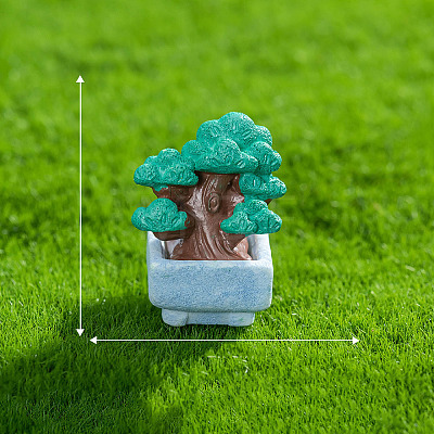 Resin Potted Plant & Animals Mini Model PW-WG442D2-01-1