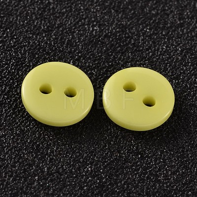 2-Hole Flat Round Resin Sewing Buttons for Costume Design BUTT-E119-14L-15-1