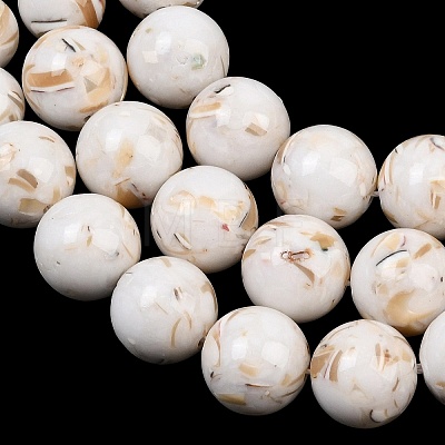 Synthetic Turquoise and Sea Shell Assembled Graduated Beads Strands GG-CBA2AE1-A07-A-1