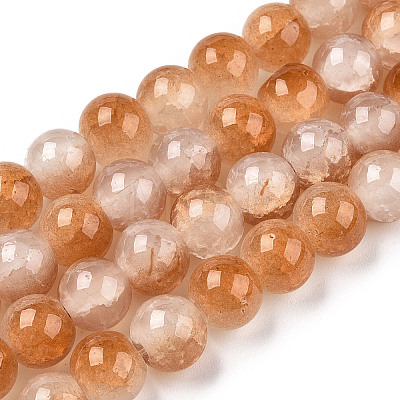 Crackle Baking Paint Imitation Jade Glass Beads Strands DGLA-YW0001-17H-1