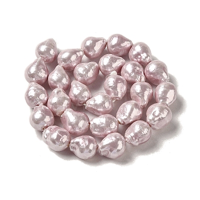 Electroplated Shell Pearl Beads Strands BSHE-G035-01A-08-1