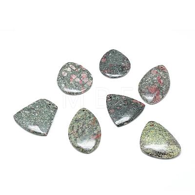 Natural Dendritic Jasper Stone Pendants G-T051-07-1