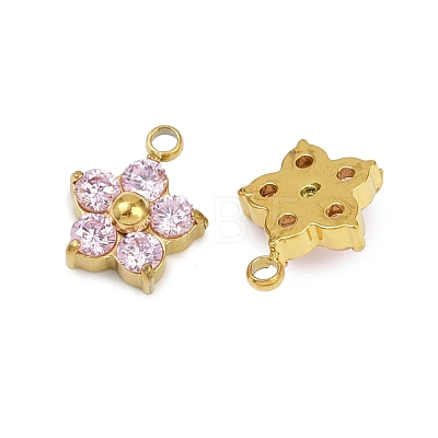 304 Stainless Steel Micro Pave Cubic Zirconia Charms STAS-B088-01G-01-1