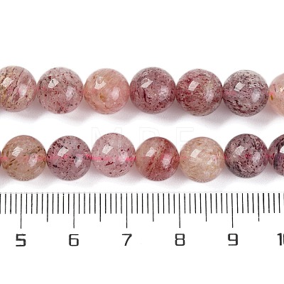 Natural Strawberry Quartz Beads Strands G-J373-16-8mm-01-1