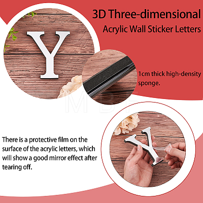 CREATCABIN Acrylic Mirror Wall Stickers Decal DIY-CN0001-13A-Y-1