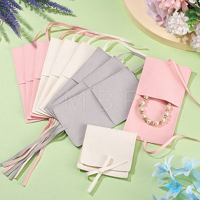 15Pcs 3 Colors Square Fiber Cloth Jewelry Pouches ABAG-TA0002-24-1
