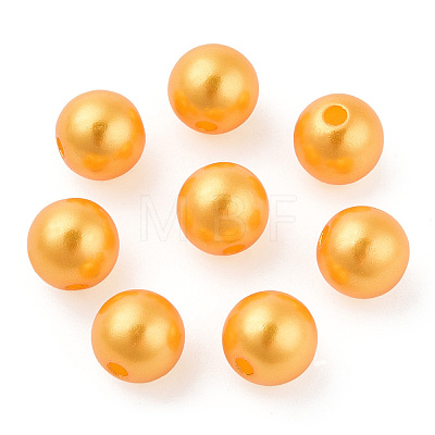 Spray Painted ABS Plastic Imitation Pearl Beads OACR-T015-05C-18-1