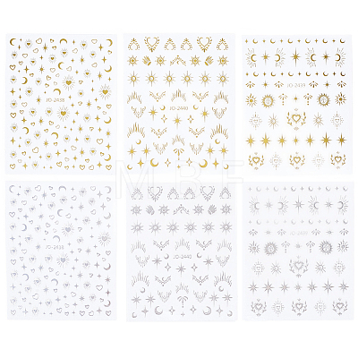 12Pcs 6 Styles Nail Art Stickers Decals FIND-SP0004-60-1