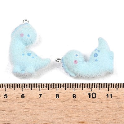 Flocking Opaque Resin Pendants RESI-P053-03F-P-1