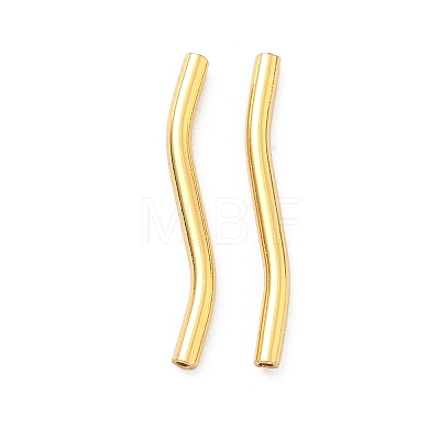 Brass Wavy Tube Beads KK-H532-36A-G-1