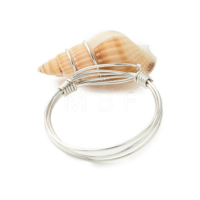 Natural Spiral Shell Finger Rings RJEW-TA00172-02-1