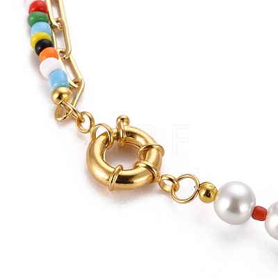 Heart Lock 304 Stainless Steel Pendant Necklaces NJEW-JN03096-1