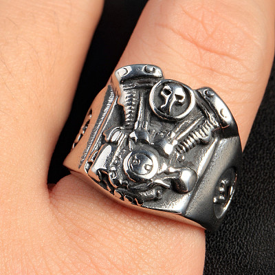 316L Surgical Stainless Steel Punk Style Finger Rings for Men FS-WGA49E5-05-1