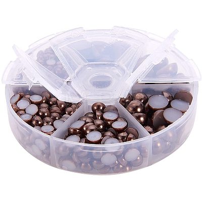 1Box ABS Plastic Imitation Pearl Dome Cabochons SACR-PH0001-46-1