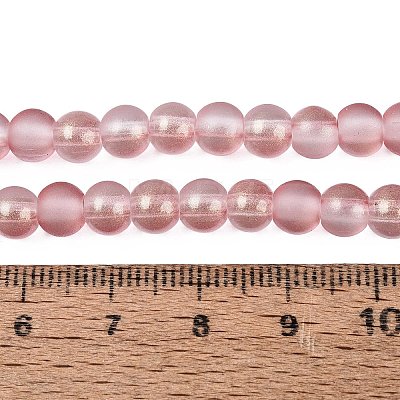Frosted Transparent Glass Bead Strands GLAA-P065-6mm-09-1