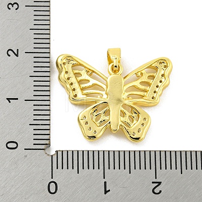 Brass Micro Pave Clear Cubic Zirconia Pendants KK-P263-03B-G-1