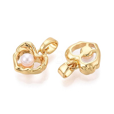 Brass & Imitation Pearl Pendants KK-T080-64G-1
