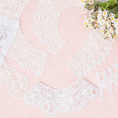 6Pcs 6 Styles Polyester Embroidery Lace Collar AJEW-CY0002-84-1
