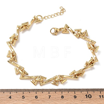 Hammered 304 Stainless Steel Link Chain Bracelets for Women BJEW-D466-07G-1