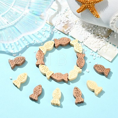 40Pcs 2 Colors Dyed Wooden Beads WOOD-CJ0002-68-1