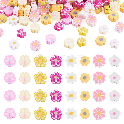 200Pcs 5 Colors Handmade Polymer Clay Bead CLAY-TA0002-14-1