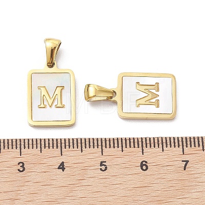 Ion Plating(IP) 304 Stainless Steel Pave Shell Pendants X-STAS-G327-01G-M-1