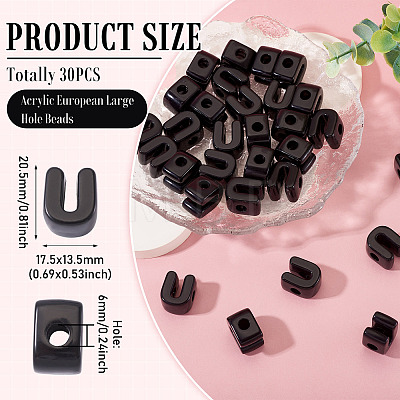 Acrylic European Beads OACR-TAC0013-14U-1