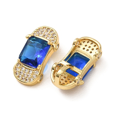 Brass Pave Blue Cubic Zirconia Pendants CU-CBADD64-15G-1