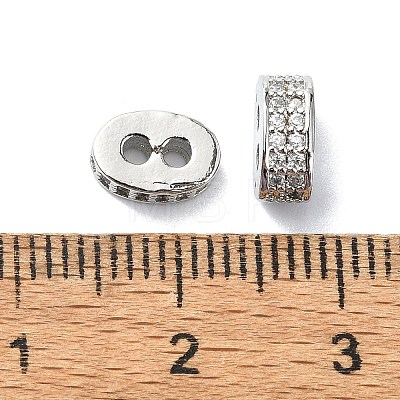 Rack Plating Brass Micro Pave Clear Cubic Zirconia Beads KK-U014-02P-1