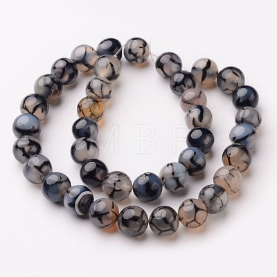 Natural Dragon Veins Agate Beads Strands X-G-D845-03-6mm-1