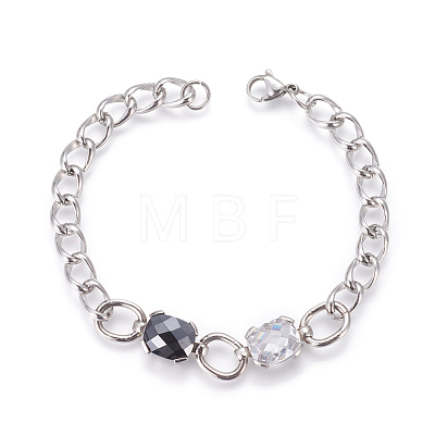 304 Stainless Steel Stud Earrings & Pendant Necklaces & Link Bracelets Jewelry Sets SJEW-L135-01E-1