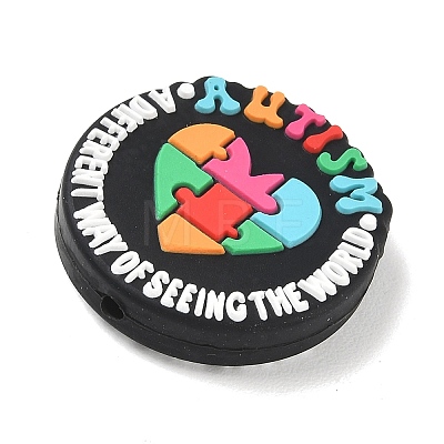 Autism Theme Silicone Beads SL-CBAF318-D03-1