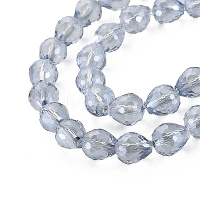 Electroplate Transparent Glass Beads Strands EGLA-T008-024-B02-1
