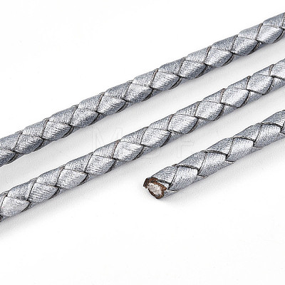 Braided Cowhide Leather Cord NWIR-N005-01L-4mm-1