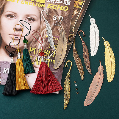 DIY Feather Bookmark Making Kits DIY-TA0003-30-1