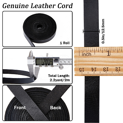 2M Flat Leather Cord LC-WH0007-07B-1