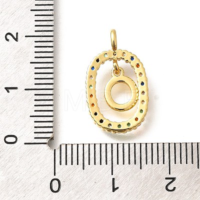 Brass Micro Pave Cubic Zirconia Pendants ZIRC-P123-01G-O02-1