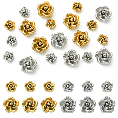20Pcs 4 Styles 304 Stainless Steel Beads STAS-YW0003-54-1