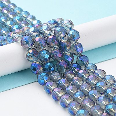 Electroplated Synthetic Quartz Crystal Beads Strands G-Z038-A02-03FR-1-1