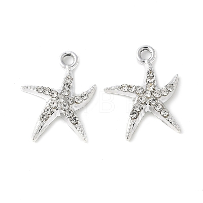 Alloy Crystal Rhinestone Pendants X-PALLOY-E775-16P-1