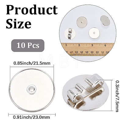10Pcs Alloy Bolo Tie Slides Clasp Cabochon Settings FIND-CL0002-28-1