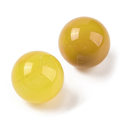 Natural Yellow Agate No Hole Sphere Beads G-K353-04D-28-1