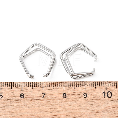 304 Stainless Steel Triple Pentagon Cuff Earrings EJEW-K268-88P-1