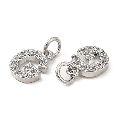 Brass Micro Pave Grade AAA Cubic Zirconia Charms LS-ZIRC-P067-11P-G-NR-1