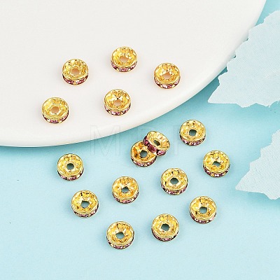 Brass Rhinestone Spacer Beads RB-A014-Z8mm-23G-1