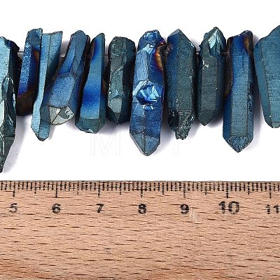 Spray Painted Electroplate Natural Quartz Crystal Points Beads Strands G-Q610-02B-1