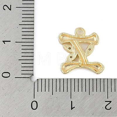 Brass Crystal Rhinestone Letter Links Connector Charms KK-S395-06G-I-1