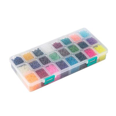 24 Colors Transparent Glass Beads FGLA-JP0001-03-4mm-1